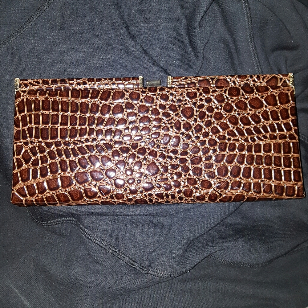 Joan Rivers Brown Clutch